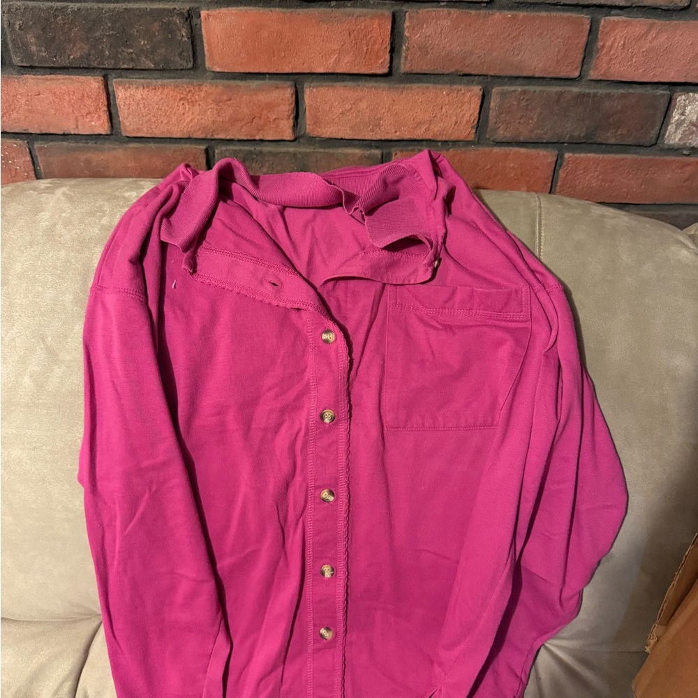 Women's Pink Button-Up Shirt
